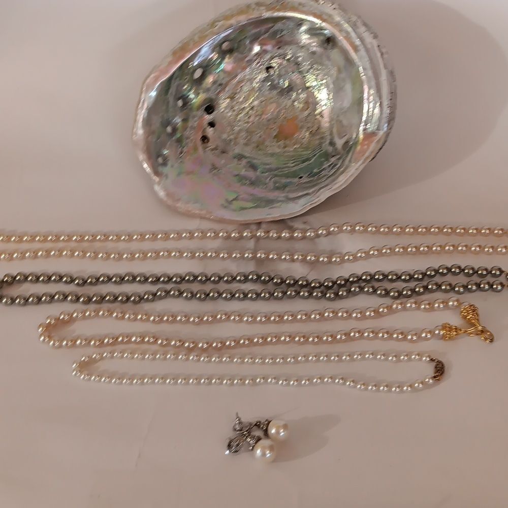 Bundle of High Quality Faux Pearls and Earrings